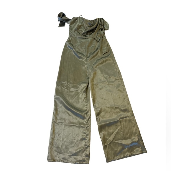 FAVLUX Pants - FAVLUX Satin Olive Jumpsuit